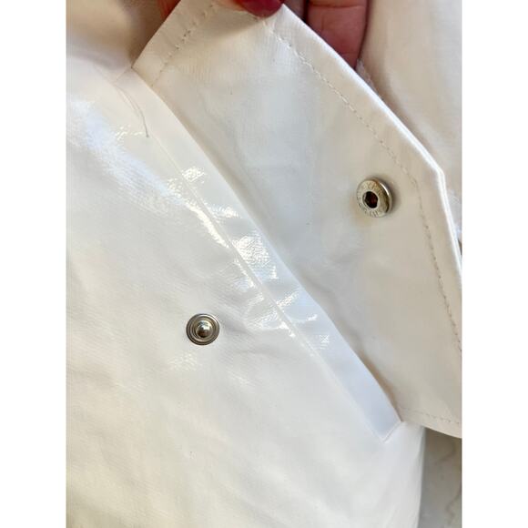 NWT Blessd Faux Leather Blake Patent Bomber Jacket Off White Women's Size XS/S - Picture 4 of 7